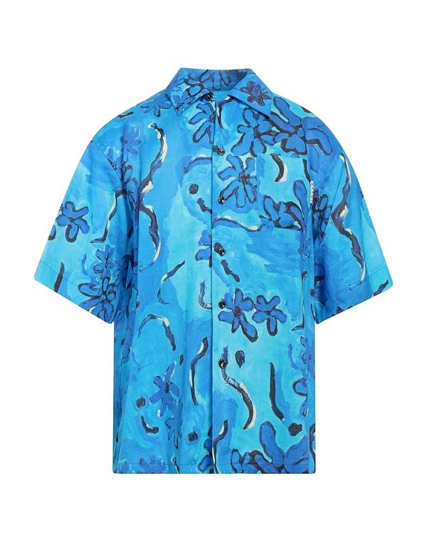マルニ メンズ トップス シャツ MARNI 柄入りシャツ Bright Blue ブルー