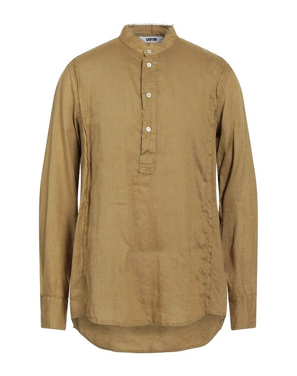 グリフォーニ メンズ トップス シャツ GRIFONI 無地シャツ Khaki カーキ