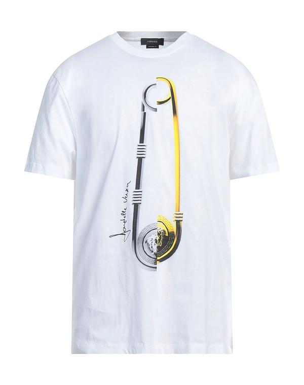 ヴェルサーチ メンズ トップス Tシャツ VERSACE Ｔシャツ White ホワイト