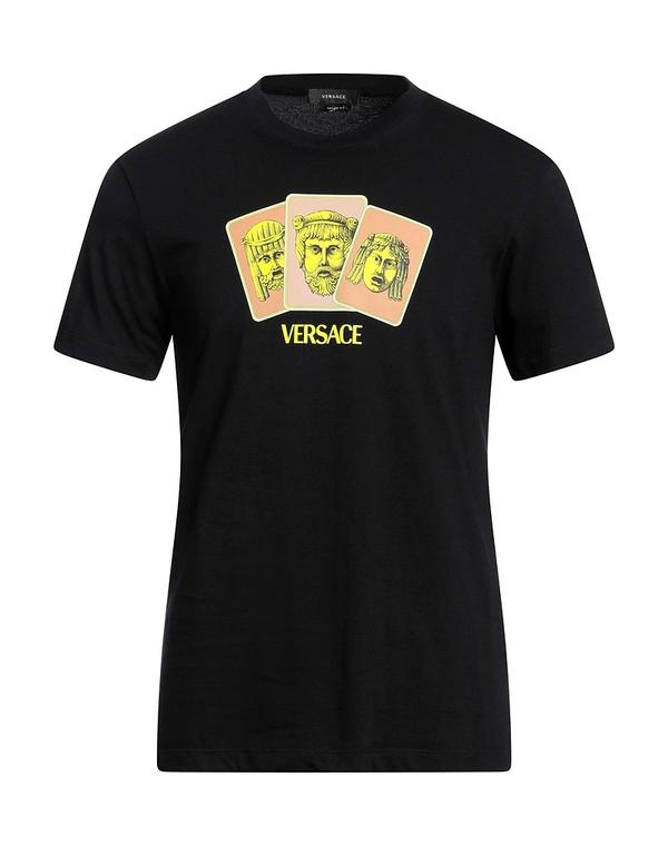 ヴェルサーチ メンズ トップス プルオーバー VERSACE Ｔシャツ Black 黒いこと