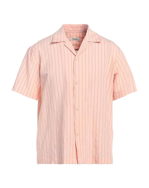 サンドロ メンズ トップス シャツ SANDRO ストライプ柄シャツ Salmon Pink ピンク