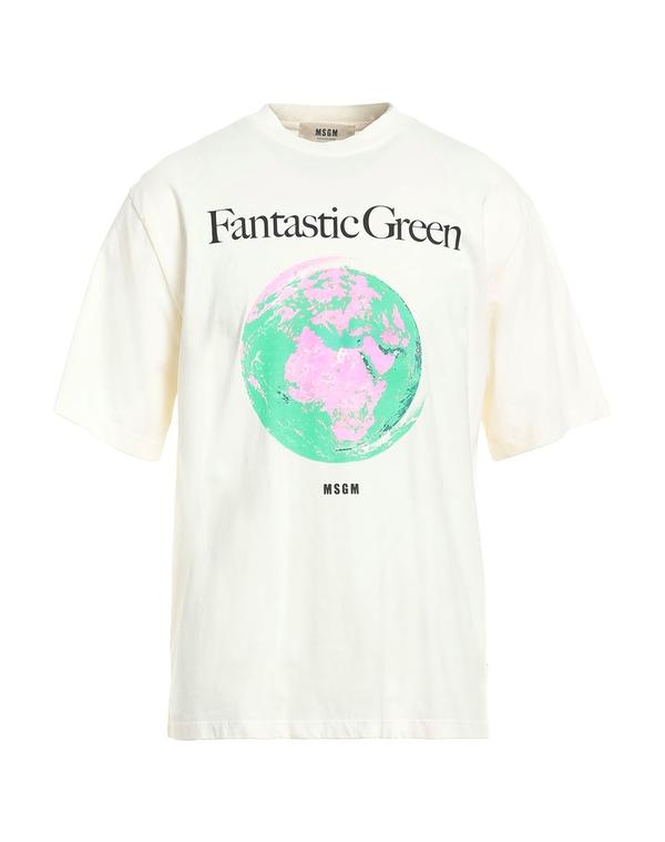 エムエスジイエム メンズ トップス ティーシャツ MSGM Ｔシャツ Off White 象牙色 トップス-メンズファッション-Tシャツ・カットソー