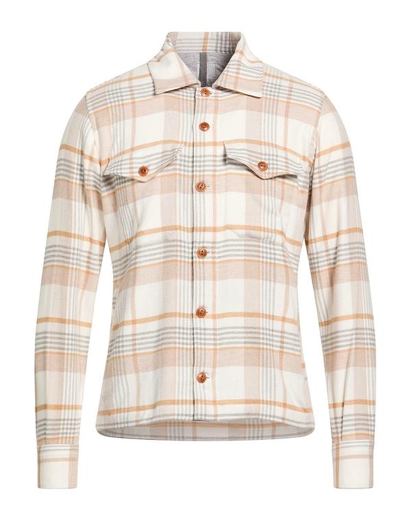 イレブンティ メンズ トップス シャツ ELEVENTY チェック柄シャツ Beige ベージュ|ReVida 店