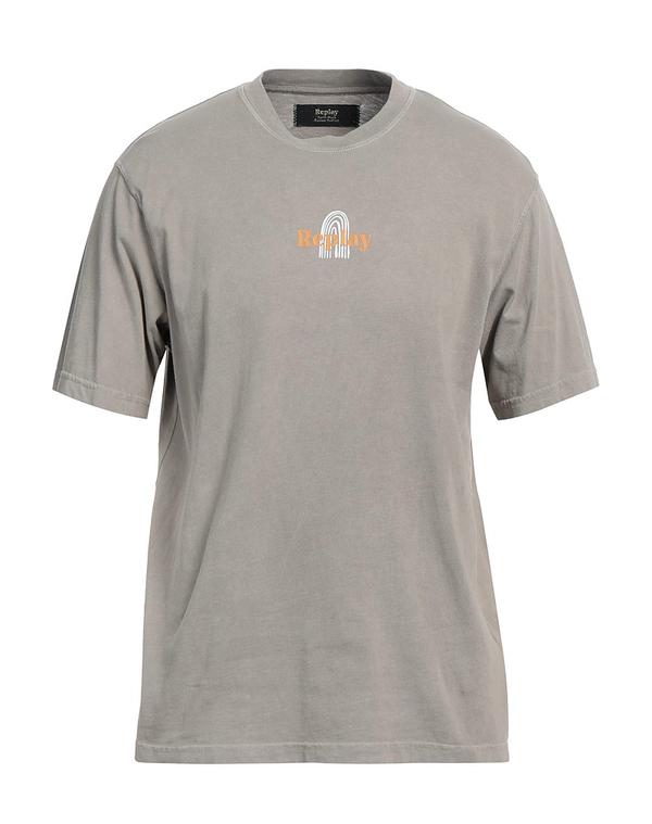 リプレイ メンズ トップス Tシャツ REPLAY Ｔシャツ Gray グレー