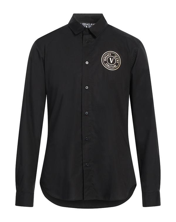 ヴェルサーチ メンズ トップス シャツ VERSACE JEANS COUTURE 無地シャツ Black ブラック｜ReVida 店