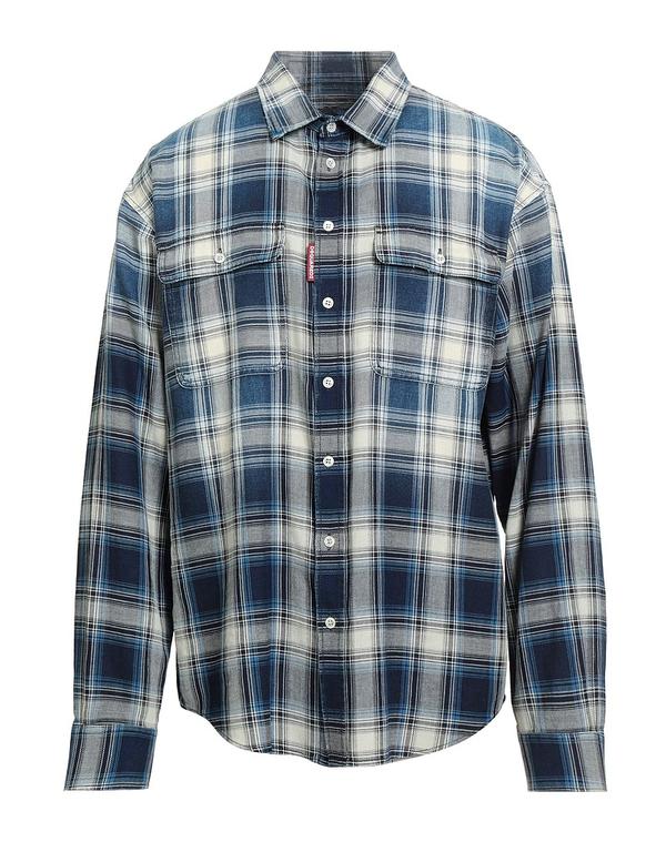 ディースクエアード メンズ トップス シャツ DSQUARED2 チェック柄シャツ Blue ブルー