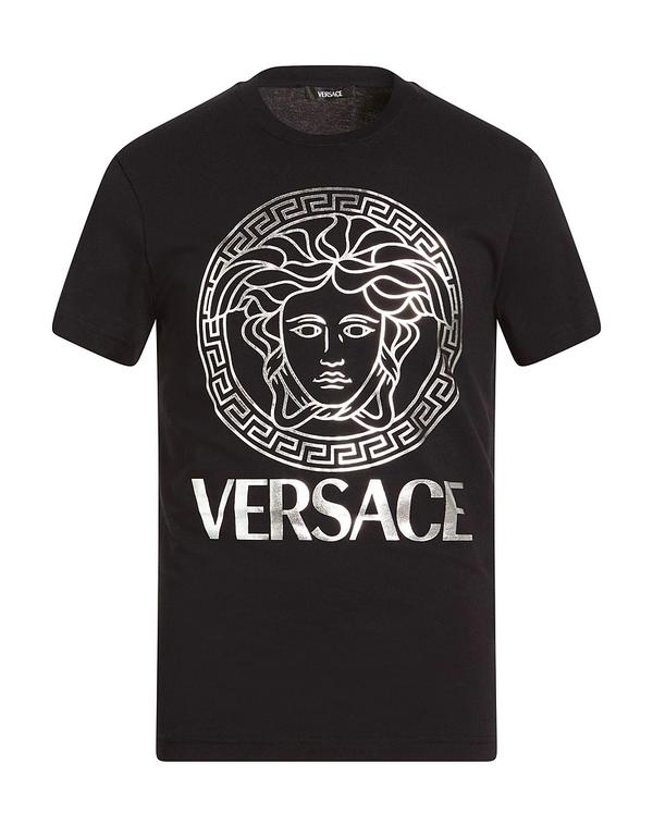 ヴェルサーチ メンズ トップス プルオーバー VERSACE Ｔシャツ Black 黒いこと