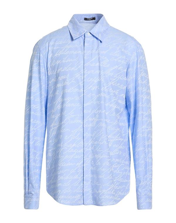 バルマン メンズ トップス シャツ BALMAIN 柄入りシャツ Sky Blue ブルー