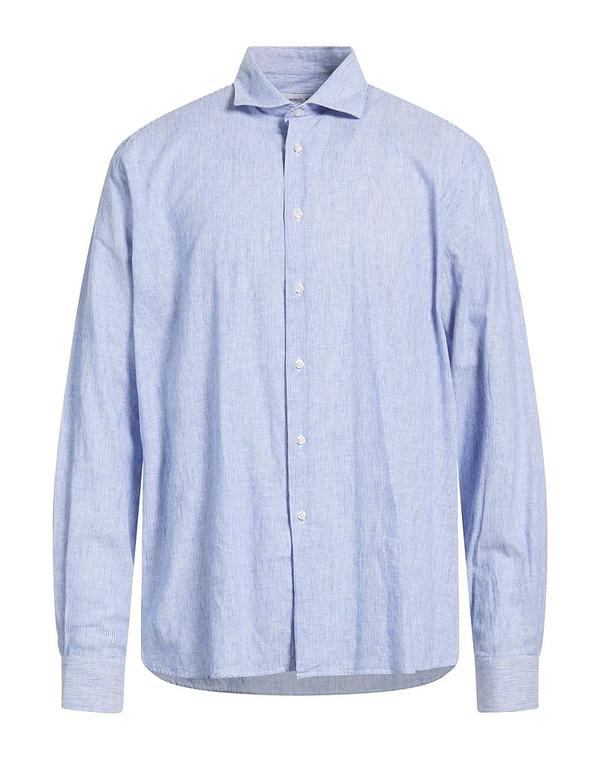 マニュエル リッツ メンズ トップス シャツ MANUEL RITZ ストライプ柄シャツ Blue ブルー