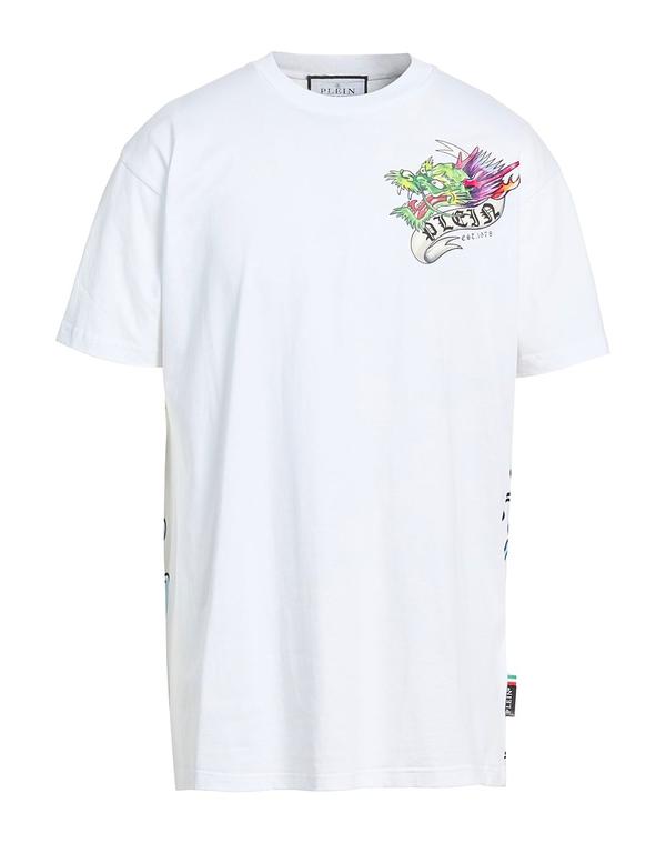 フィリップ飾り気の無い メンズ トップス プルオーバー PHILIPPLEIN Ｔシャツ White 白いこと