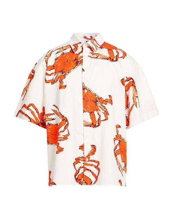 エムエスジイエム メンズ トップス シャツ MSGM 柄入りシャツ White ホワイト｜ReVida 店