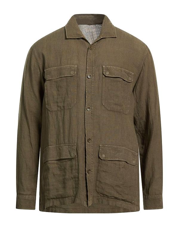 ヘルノ メンズ トップス シャツ HERNO 無地シャツ Military Green グリーン