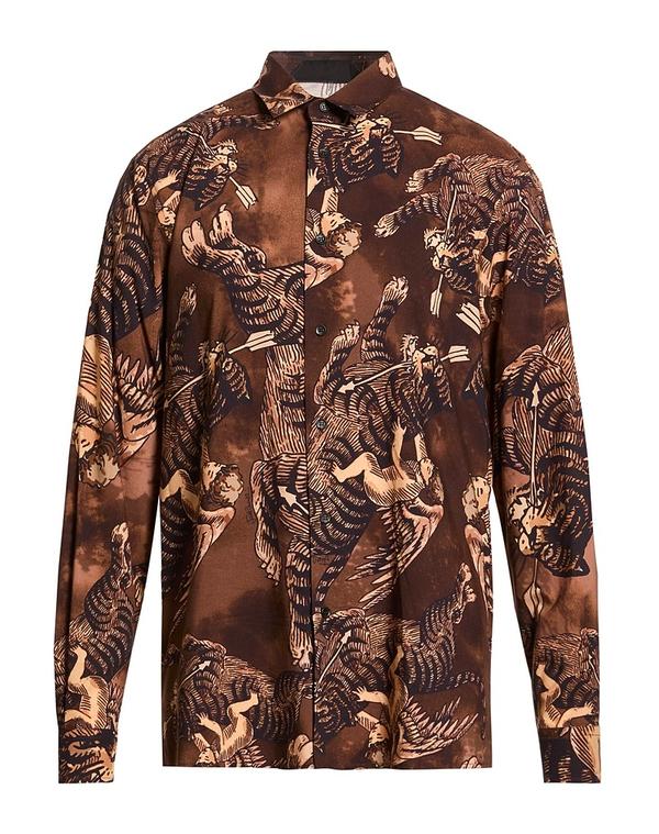 ジャストカバリ メンズ トップス シャツ JUST CAVALLI 柄入りシャツ Brown ブラウン