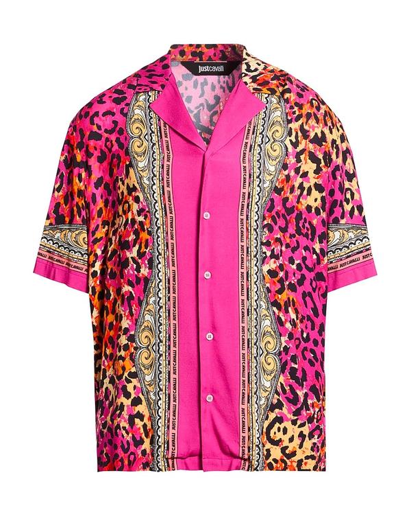 ジャストカバリ メンズ トップス シャツ JUST CAVALLI 柄入りシャツ Fuchsia フューシャ