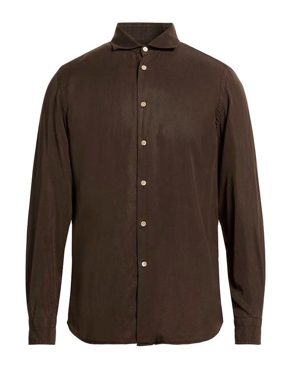 ボリオリ メンズ トップス シャツ BOGLIOLI 無地シャツ Chocolate Brown ブラウン