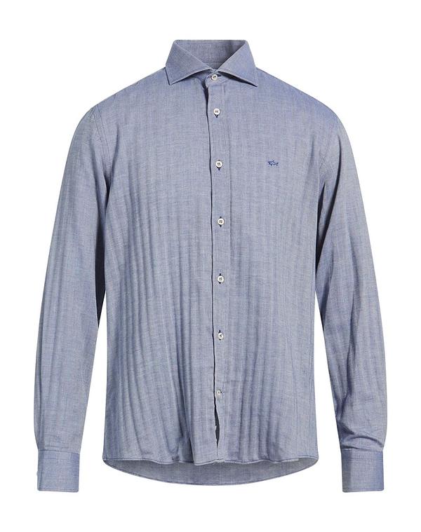 ポールアンドシャーク メンズ トップス シャツ PAUL & SHARK 柄入りシャツ Blue ブルー