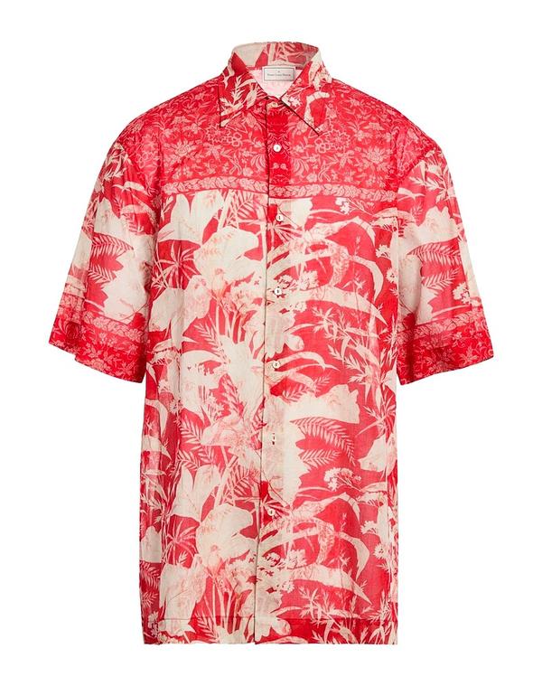 ピエールイ マシア メンズ トップス シャツ PIERRE-LOUIS MASCIA 柄入りシャツ Red レッド