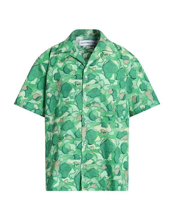 デパートメントファイブ メンズ トップス シャツ DEPARTMENT 5 柄入りシャツ Green グリーン|ReVida 店