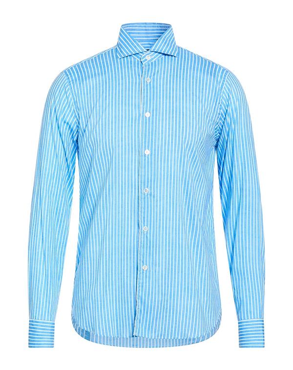 フェデーリ メンズ トップス シャツ FEDELI ストライプ柄シャツ Azure Blue ブルー 49,080円