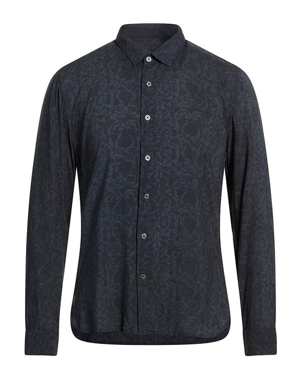 ジョンバルベイトス メンズ トップス シャツ JOHN VARVATOS 柄入りシャツ Navy ネイビー