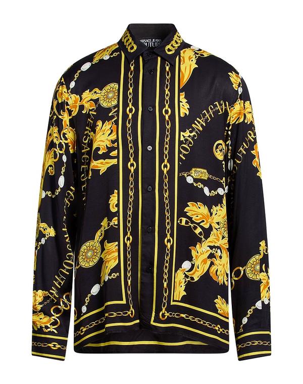 ヴェルサーチ メンズ トップス シャツ VERSACE JEANS COUTURE 柄入りシャツ Black ブラック
