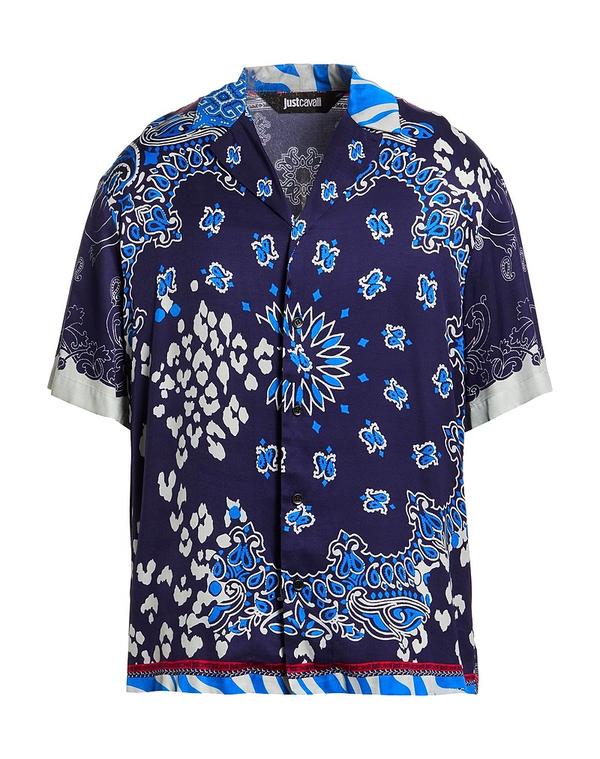 ジャストカバリ メンズ トップス シャツ JUST CAVALLI 柄入りシャツ Midnight Blue ブルー