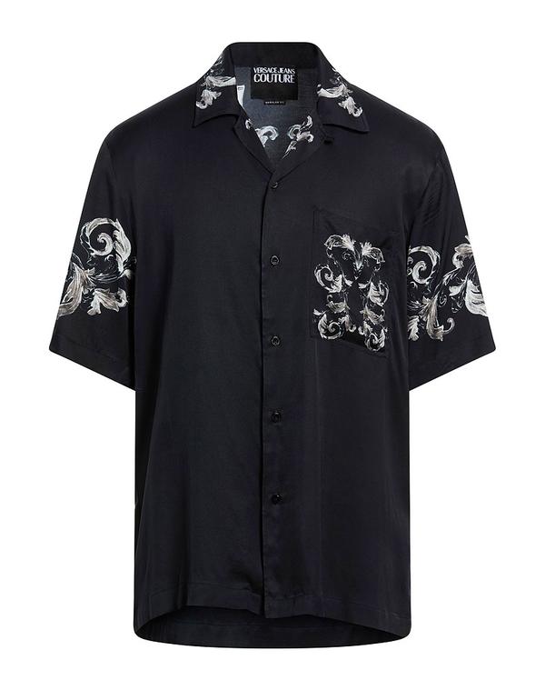 ヴェルサーチ メンズ トップス シャツ VERSACE JEANS COUTURE 柄入りシャツ Black ブラック