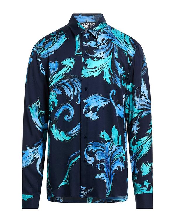 ヴェルサーチ メンズ トップス プルオーバー VERSACE JEANS COUTURE 柄入り口・入口プルオーバー Navy 米国海軍 カジュアルシャツ-トップス