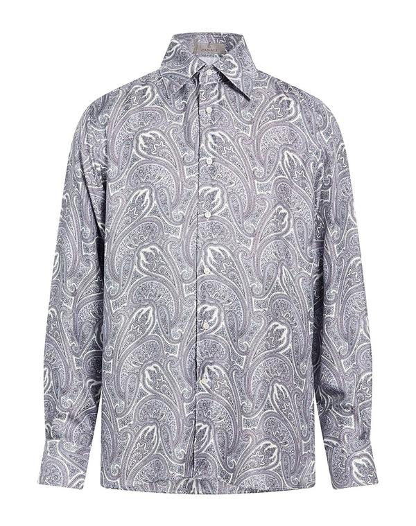 カナーリ メンズ トップス シャツ CANALI 柄入りシャツ Gray グレー