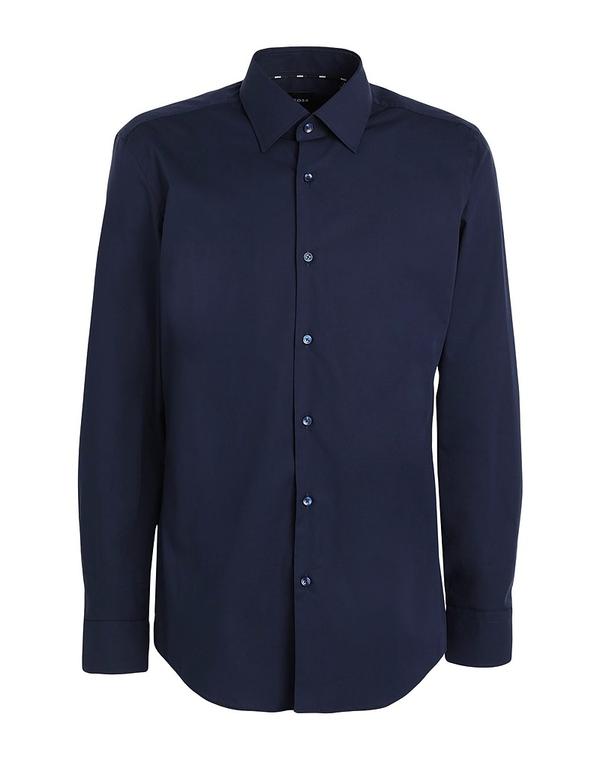 ボス メンズ トップス シャツ BOSS 無地シャツ Midnight Blue ブルー