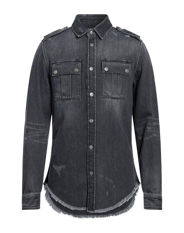 バルマン メンズ トップス シャツ BALMAIN デニムシャツ Black ブラック