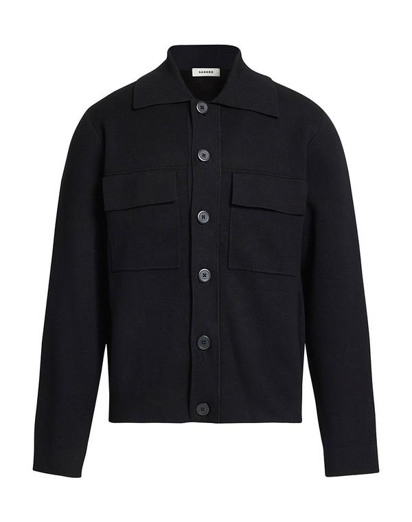 サンドロ メンズ アウター カーディガン SANDRO カーディガン Black ブラック 44,280円