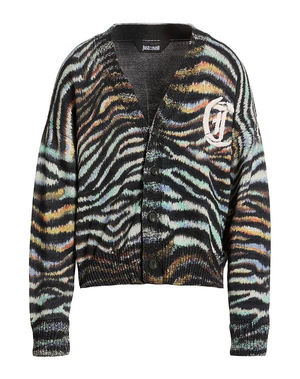 ジャストカバリ メンズ アウター カーディガン JUST CAVALLI カーディガン Black ブラック｜ReVida 店