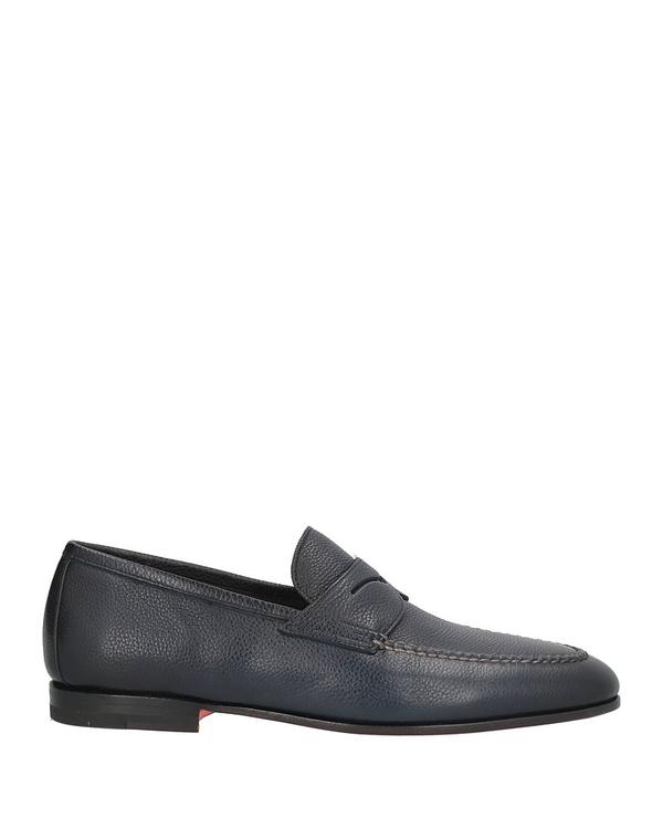 サントーニ メンズ シューズ スリッポン・ローファー SANTONI モカシン Midnight Blue 青碧