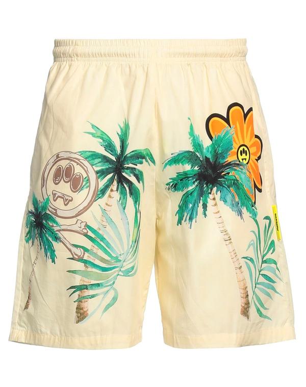 バロー メンズ ボトムス ハーフパンツ・ショーツ BARROW ショートパンツ&バミューダパンツ Pastel Yellow イエロー