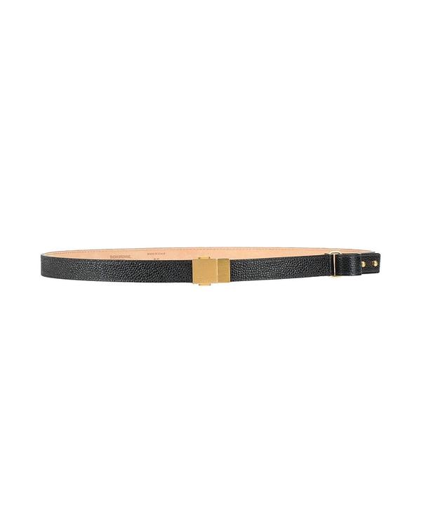 トム赤銅色 メンズ 付属物 三尺帯 THOM BROWNE なめし革三尺帯 Black 黒いこと
