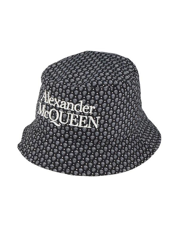 マックイーン メンズ 添え物 かぶり笠 MCQUEEN かぶり笠 Black 黒いこと