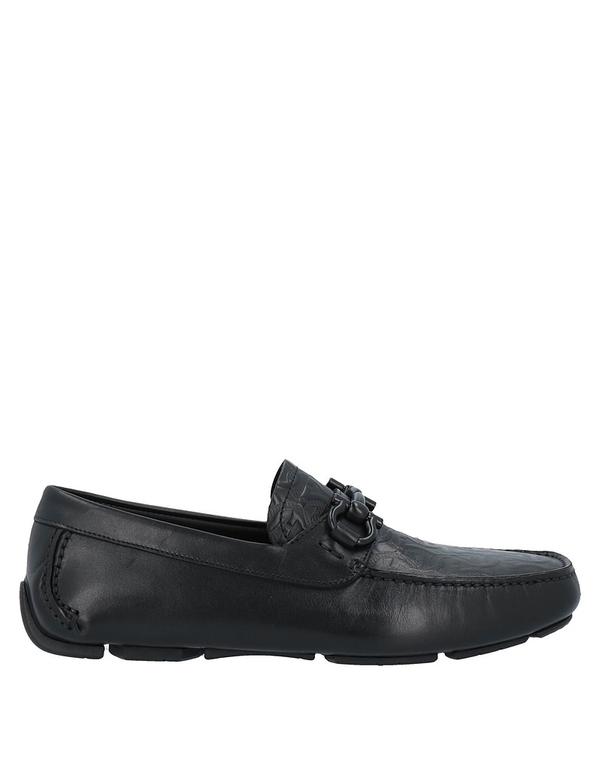 フェラガモ メンズ シューズ スリッポン・ローファー FERRAGAMO モカシン Black 黒いこと