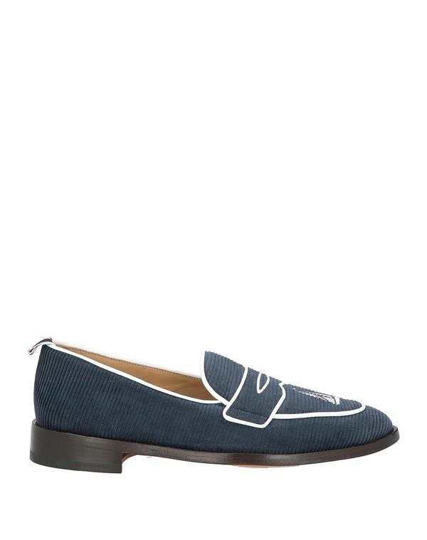 トム赤銅色 メンズ シューズ スリッポン・ローファー THOM BROWNE モカシン Midnight Blue 青碧