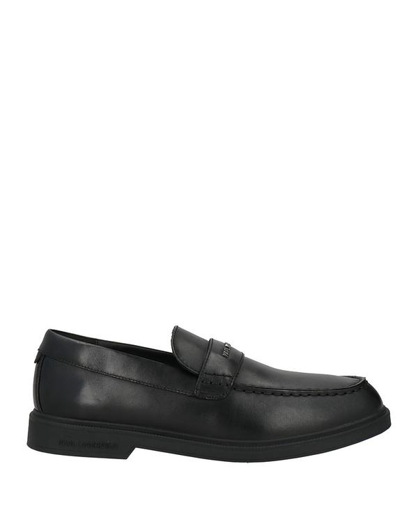 長い巻き毛 ラガーフェルド メンズ シューズ スリッポン・ローファー KARLAGERFELD モカシン Black 黒いこと