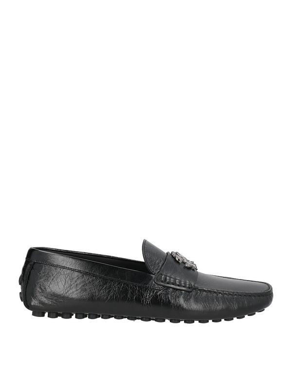ロベルトカヴァリ メンズ シューズ スリッポン・ローファー ROBERTO CAVALLI モカシン Black 黒いこと
