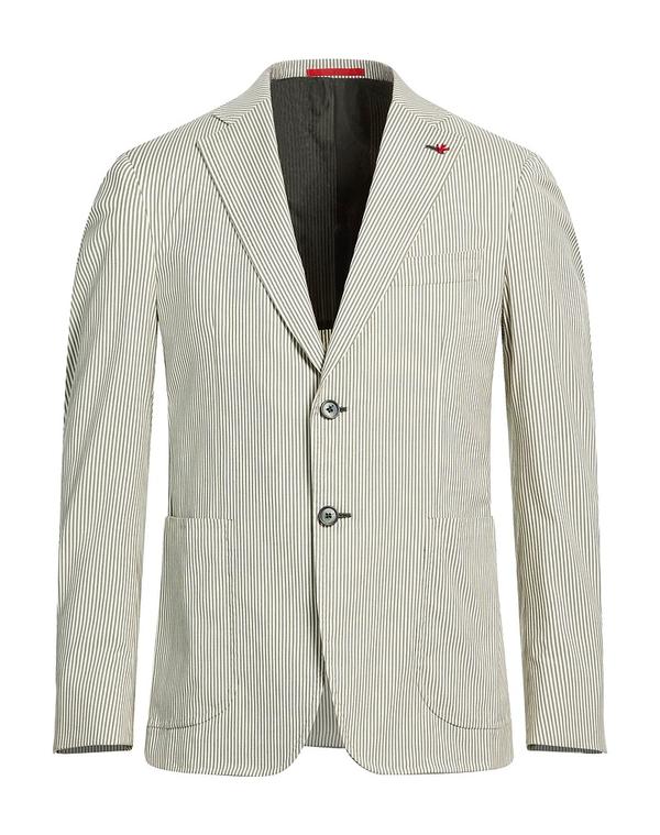 イザイア メンズ アウター 上衣・上衣 ISAIA テーラードジャケット Sage Green 緑であること
