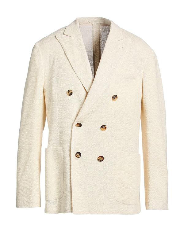 ラルディーニ メンズ アウター ジャケット・ブルゾン LARDINI テーラードジャケット Off White オフホワイト