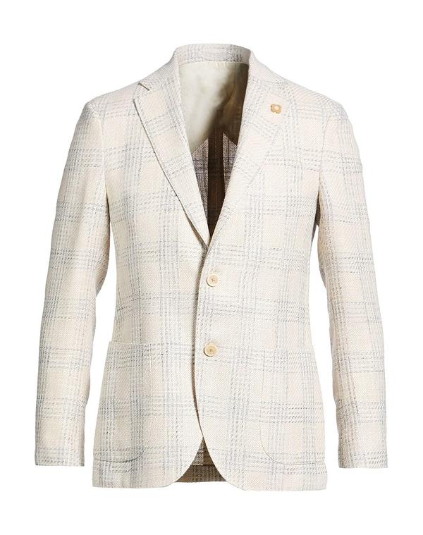 ラルディーニ メンズ アウター ジャケット・ブルゾン LARDINI テーラードジャケット Ivory アイボリー