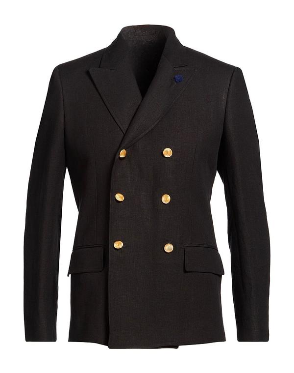 ラルディーニ メンズ アウター ジャケット・ブルゾン LARDINI テーラードジャケット Black ブラック