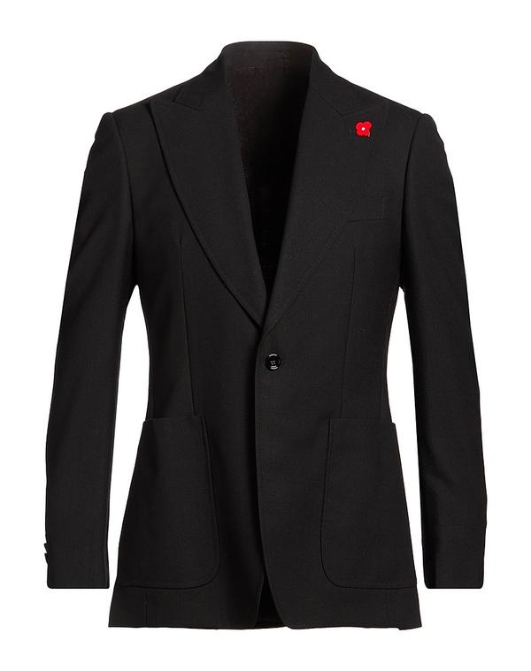 ラルディーニ メンズ アウター ジャケット・ブルゾン LARDINI テーラードジャケット Black ブラック