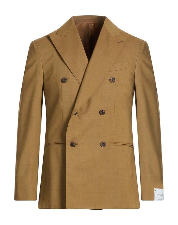 カルーゾ メンズ アウター ジャケット・ブルゾン CARUSO テーラードジャケット Khaki カーキ