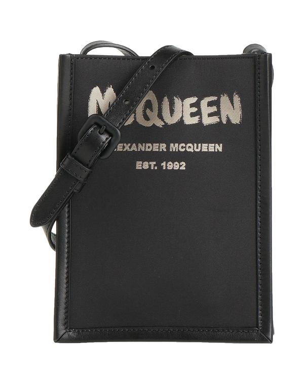 マックイーン メンズ 御徒面子 MCQUEEN クロスボディバッグ Black 黒いこと