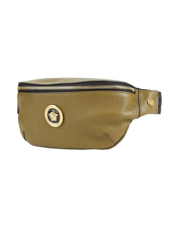ヴェルサーチ メンズ 御徒面子 VERSACE 酉の方角合財袋 Military Green 緑であること