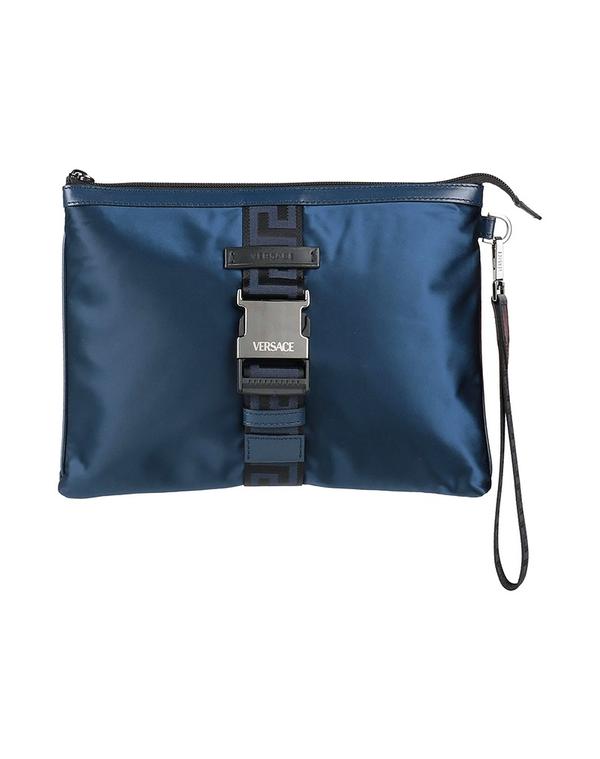 ヴェルサーチ メンズ 御徒面子 VERSACE ハンドバック Midnight Blue 青碧